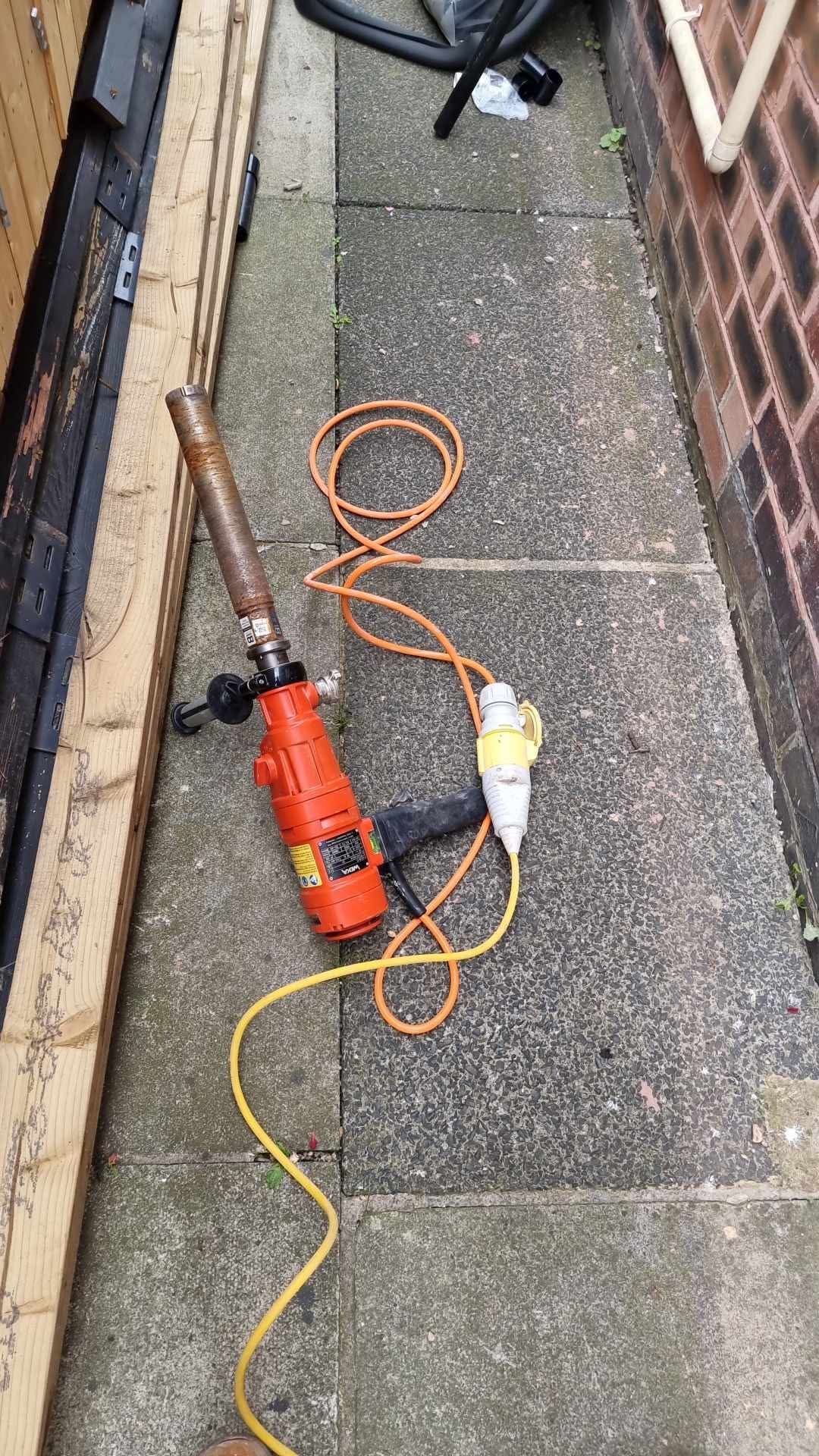 Diamond core drilling equipment prepared on site